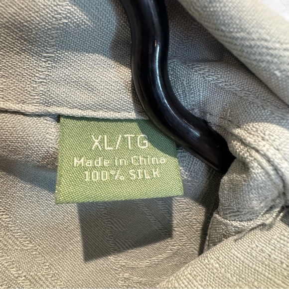 Tommy Bahama Men's XL Short Sleeve Button Down Light Green 100% Silk - Picture 6 of 8